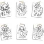 Dragon Coloring Pages with PLR bundle