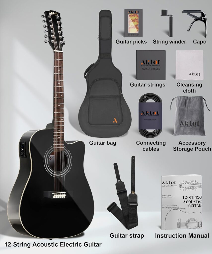 AKLOT 12 String Acoustic Electric Guitar review